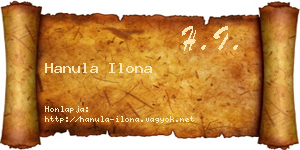 Hanula Ilona névjegykártya